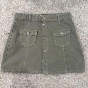 green cargo denim skirt